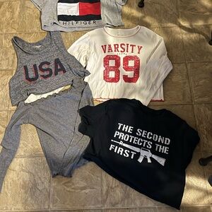 Tommy Hilfiger Kids Gray and Red Tank Top